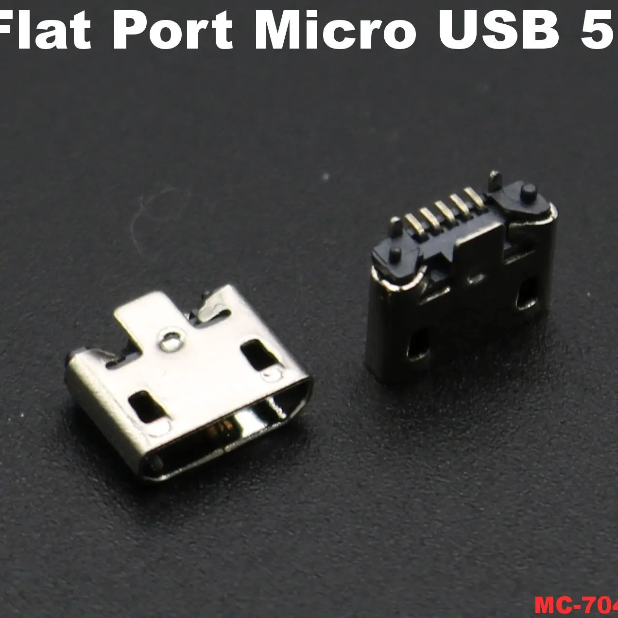 10 Stück gebogene/flache MICRO-USB-Buchse 5-polig 180 Grad Ladeanschluss für Smartphone, GPS, Bluetooth-Player, DIY-Elektrospielzeug – Detail 4