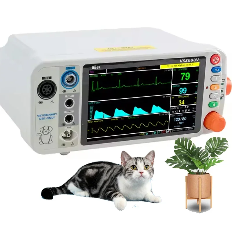 High Quality Portable Veterinary Equipment Multi-parameters Veterinary Vital Signs Monitor With SpO2 Sensor