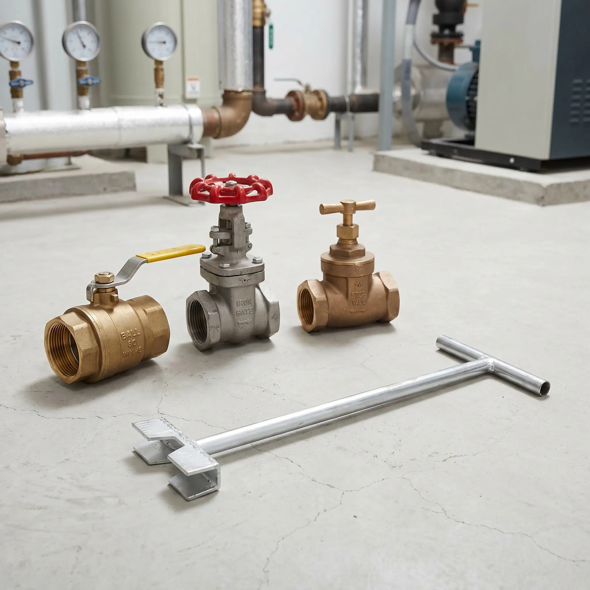 Long Handle Valve Wrench 20 Inch Extended Reach Carbon Steel Water Shutoff Tool Water Meter Key Main Gate Ball Valve Opener