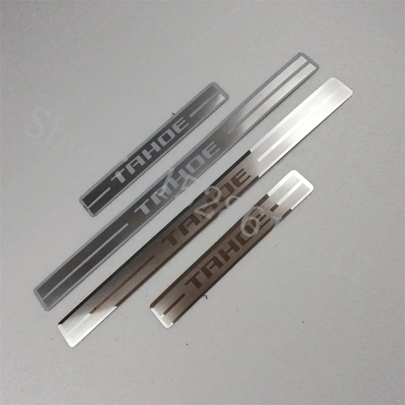 Door Sill Strip--Stainless Steel Scuff Plate Peda Pedal Cover Stickers For Chevrolet Tahoe Z71 RST 2020 -2024 car Accessories