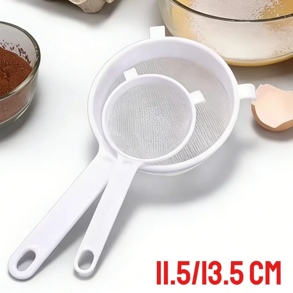 Multi-size plastic fijnmazig zeefje met handvat 7,5-19,5 cm keuken voedsel filternet voor rijst, fruit, groenten, koken en wassen