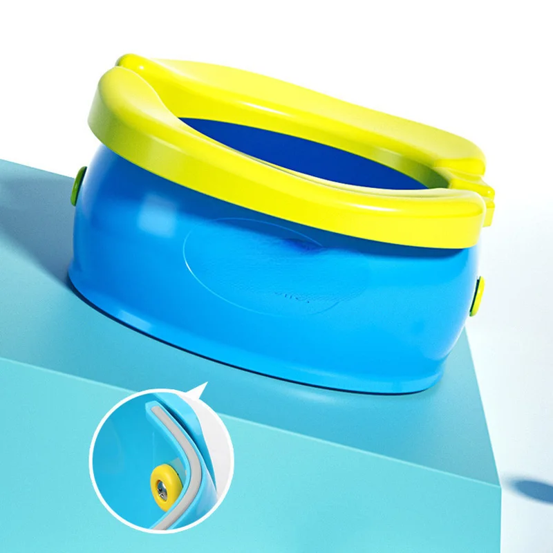 Penico portátil para crianças, viagem, dobrável, assento de treinamento para bebê, penico portátil, vaso sanitário de banana, sem limpeza, 20 sacos de resíduos