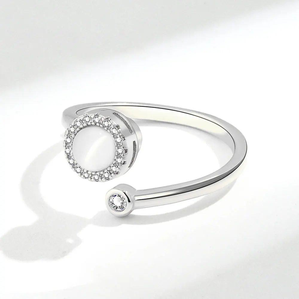VENTFILLE 925 Sterling Silber Mond Und Sterne Zirkon Drehbare Ring Für Frauen Geschenk Diamant Stress Lindern Ring Schmuck Großhandel – Detail 24