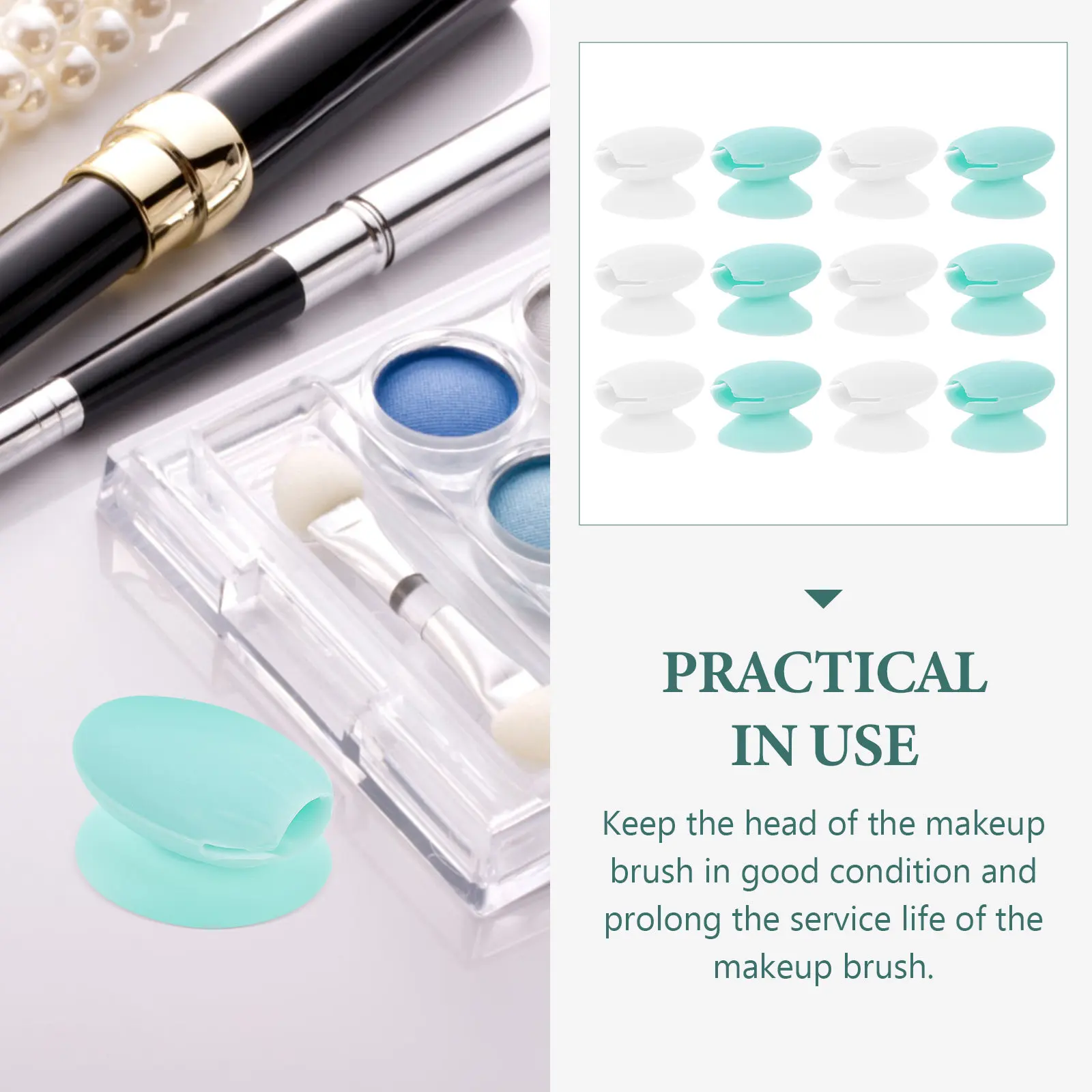 12Pcs Silicone Lip Brush Covers with Suction Cup Design for Sanitary Storage Travel Use Dirt Proof Brush Head Protector Caps