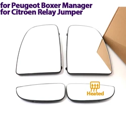 Left&Right Side Heated Wing Mirror Glass  Angle Rearview Mirror for Peugeot Boxer Manager for Citroen Relay Jumper