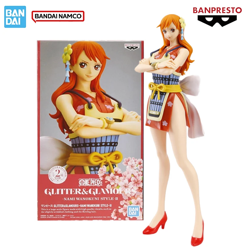 

Bandai Genuine ONE PIECE Banpresto Glitter ＆ Glamours THE Set Sail Nami PVC Figure Anime Figures Collection Model Toys Gift