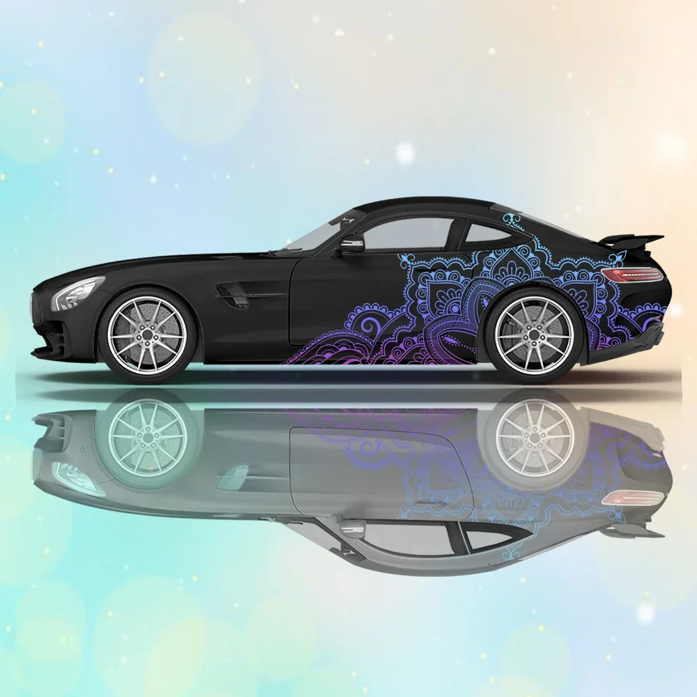 

Mandala Rotational Car Vinyl Wraps Decal Self-adhesive PVC Sticker Suitable for Trucks SUV Decoration Auto Accessories Gift