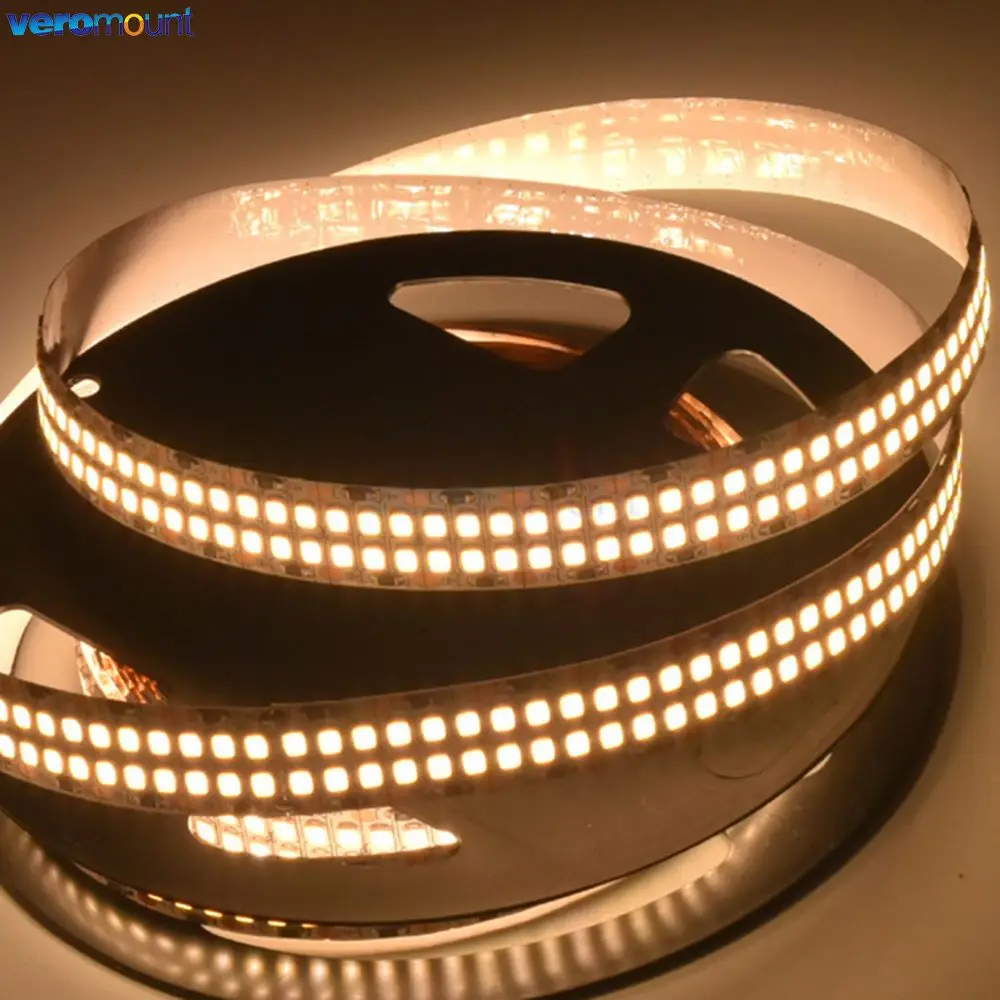 5m Double Row 2835 Flexible LED Strip 240leds/m 480leds/m Cool Warm White 4000K IP20 Non-Waterproof 1200/2400 SMDs 12V 24V DC