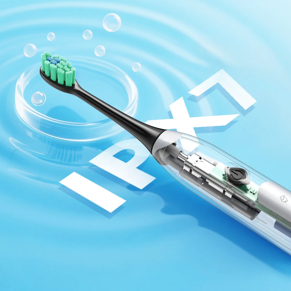Sejoy فرشاة أسنان كهربائية بالموجات الصوتية USB شحن IPX7 قابلة للشحن مقاوم للماء فرشاة الأسنان الإلكترونية استبدال رؤساء الكبار #2