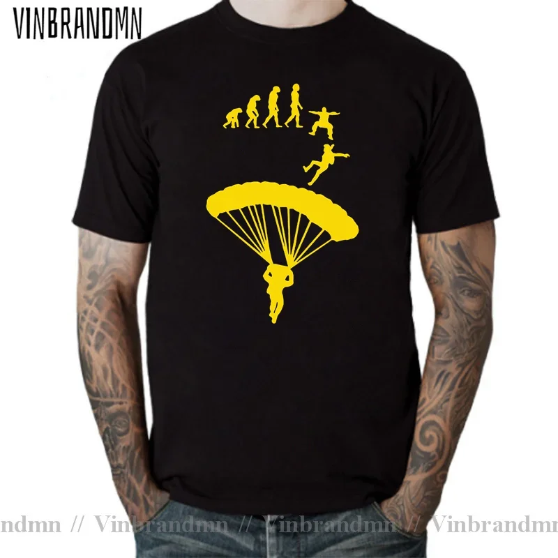 Skydiver Brand Clothing Parachuting Skydive Tee shirt Man Sky Diving tshirt Harajuku Tops Tee Go Skydiving Evolution T shirt men