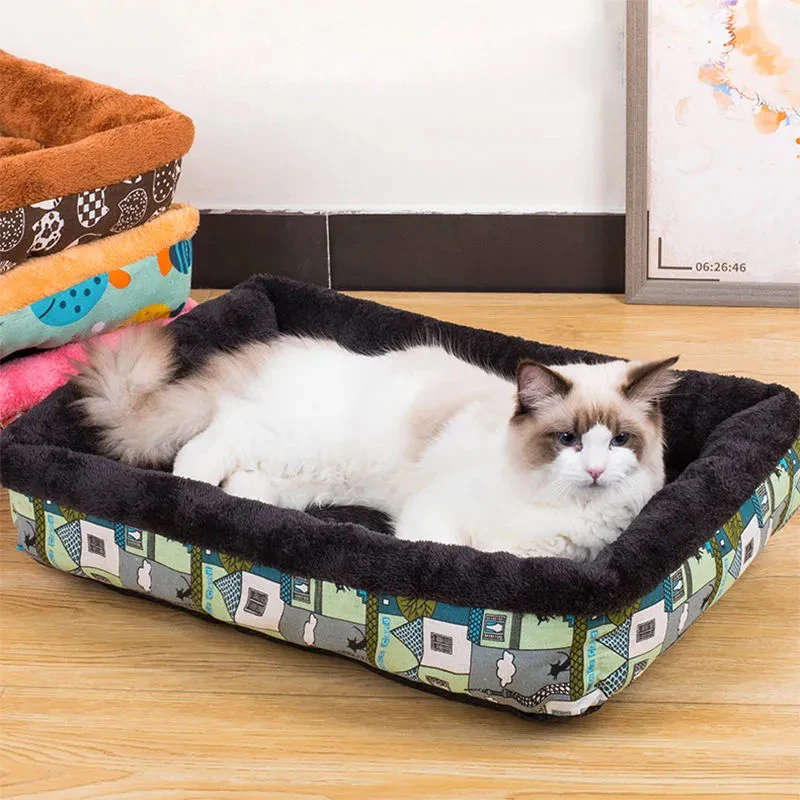 2024 New Soft Fleece Nest Dogs Baskets Pet Bed Thickened Pet Dog House Mat Puppy Kennel For Cat Breathable Pets Bed