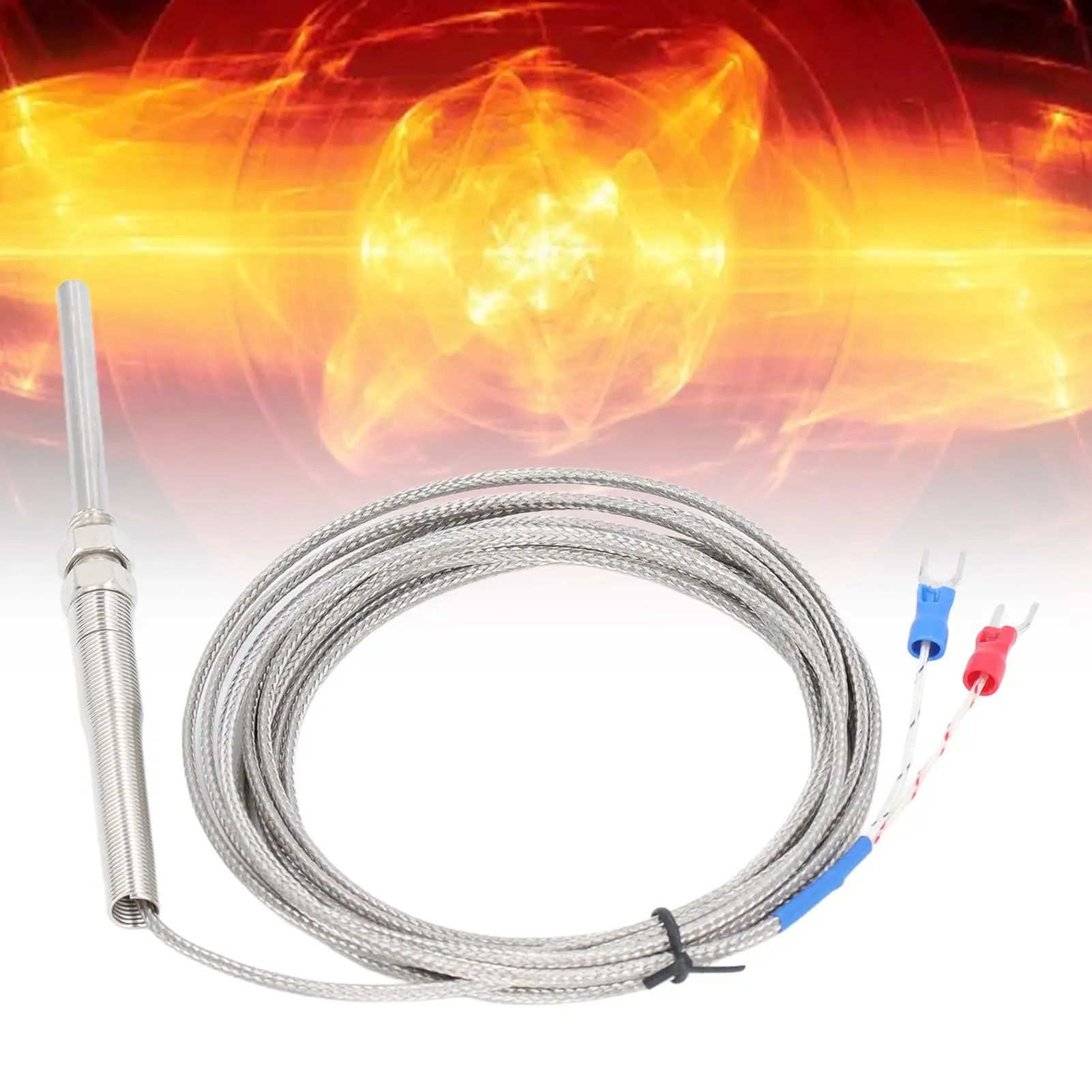 50mm K Type Thermocouple Temperature Sensor Shielded Gauge - High Sensitivity Detector