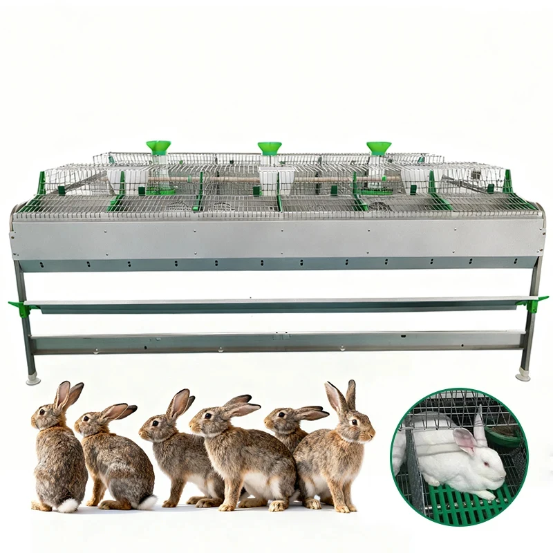 

12 Door Mother Breeding With Nest Box Feeding System Wire Mesh Rabbit Breeder Cage