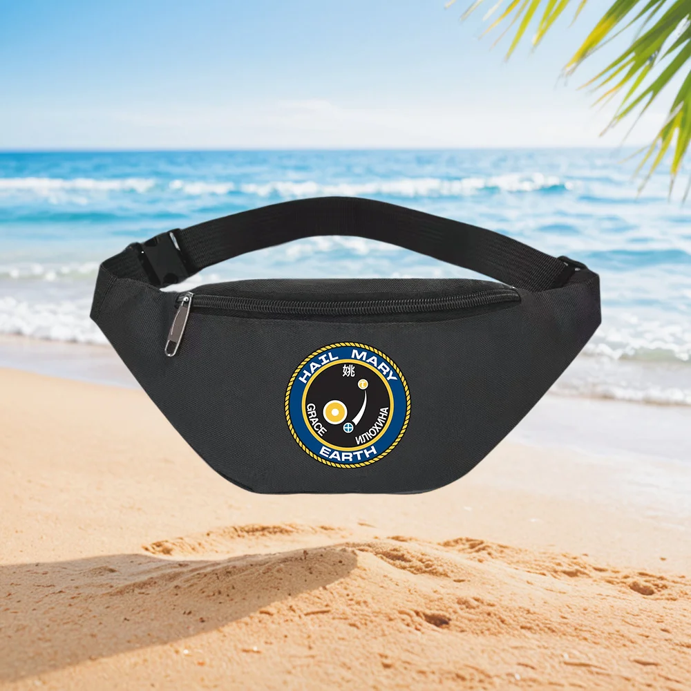 

Hail Mary Grace Earth Mission Patch Design Waist Backpack Crossbody Chest Bag Street Casual Sporty Fashionable Simple Unique Pri
