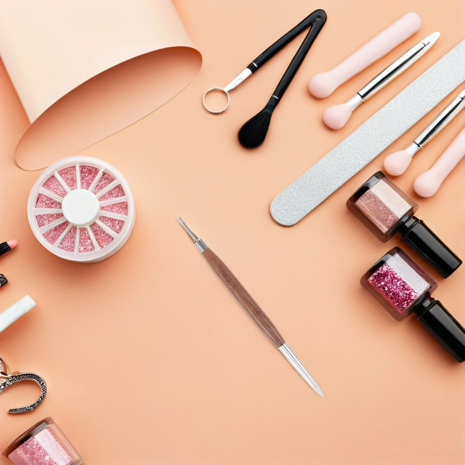 

2Pcs Nail Art Tools Dual Tipped Silicone Pen for Gel Polish Carving Embossing Sculpting Nail Design Brushes Professional