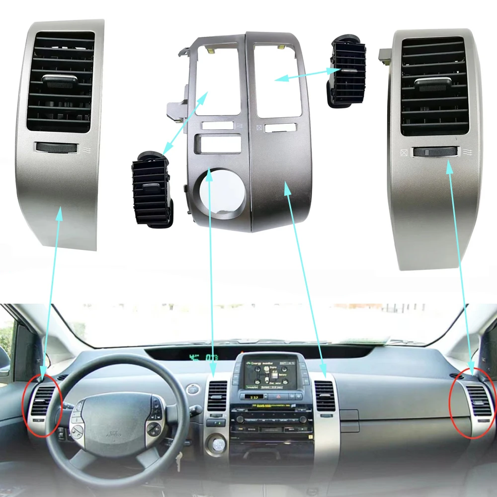 RSNAVI LHD For Prius 2004-2009 Dashboard Air Vents For Toyota Prius 2004-2009 Air Conditioner Outlet Fresh Nozzle Air vent