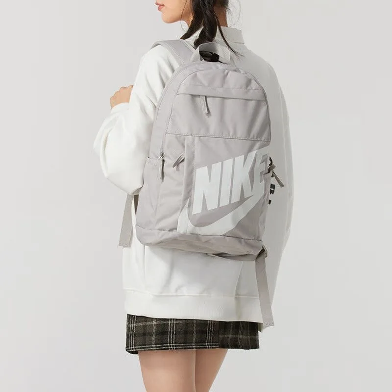 Nike ELEMENTAL casual versatile outdoor durable storage backpack with zipper closure and mesh pockets, unisex, University Gray DD0559-009