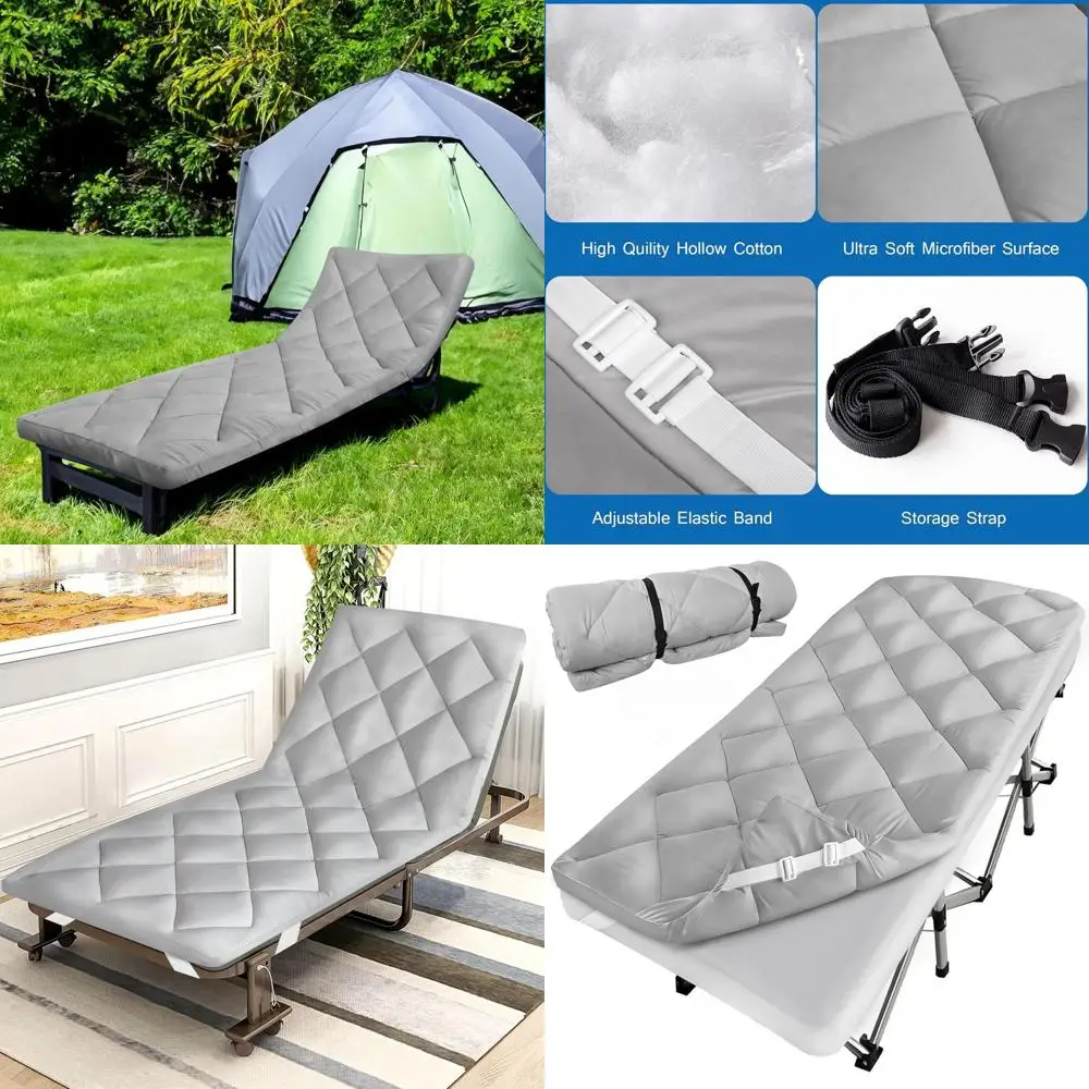 Cojines acolchados de espesor mejorado para acampar, colchón de 30x75 para literas campamento/campista