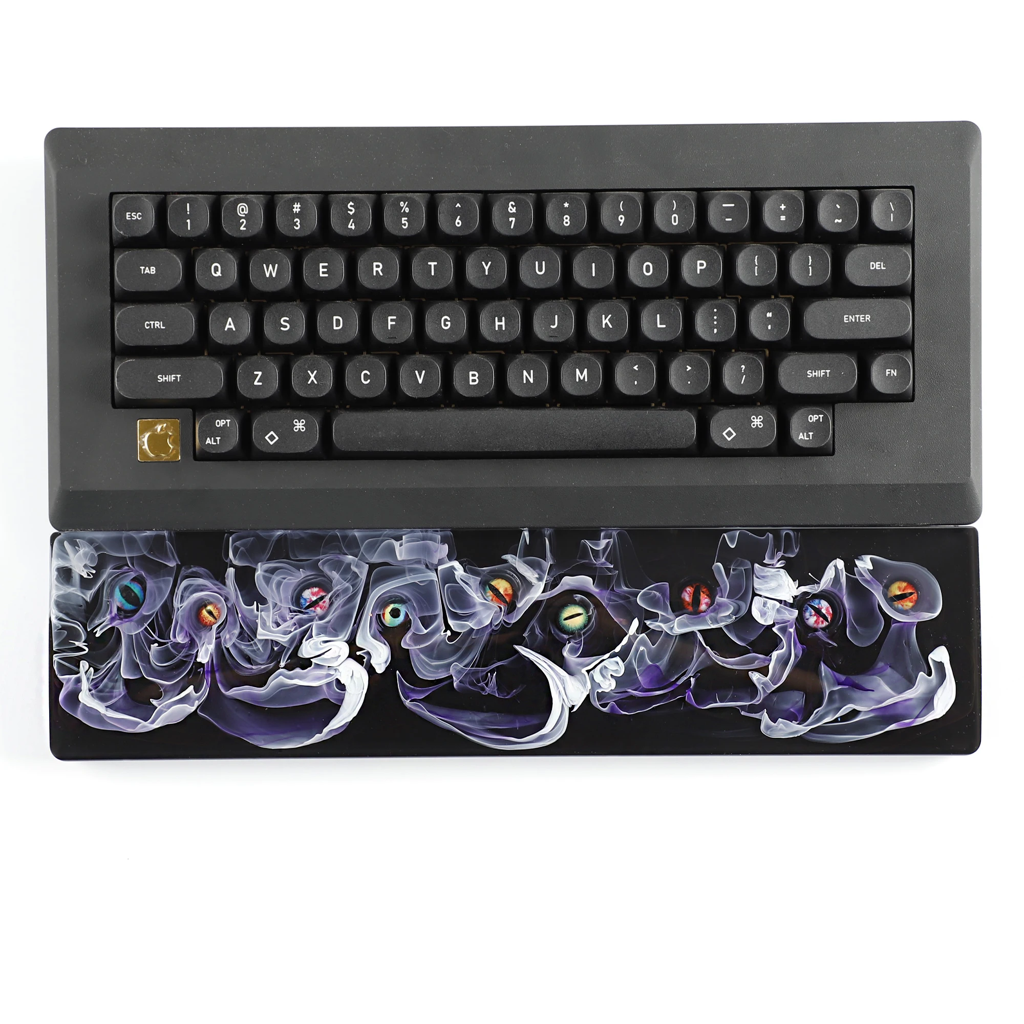 YMDK Ergonomic Evil Eye Rotatable Resin Wrist Rest Support for YMD68 84 Durable Non-Slip Hand Rest for Mechanical Keyboards