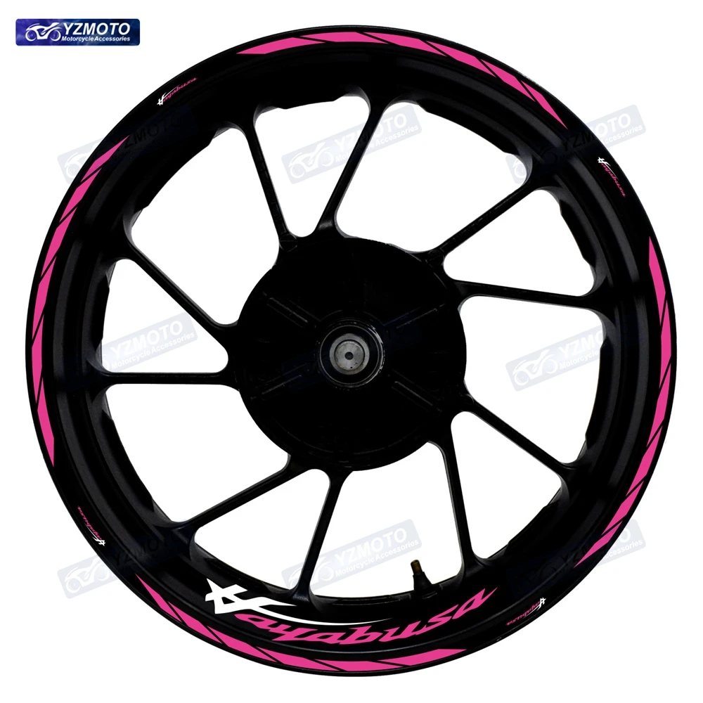 For HAYABUSA GSX R 1300 Motorcycle Front And Rear Wheel Hub 17 Inch Sticker Waterproof Reflective Rim Decorate Stickers Decal