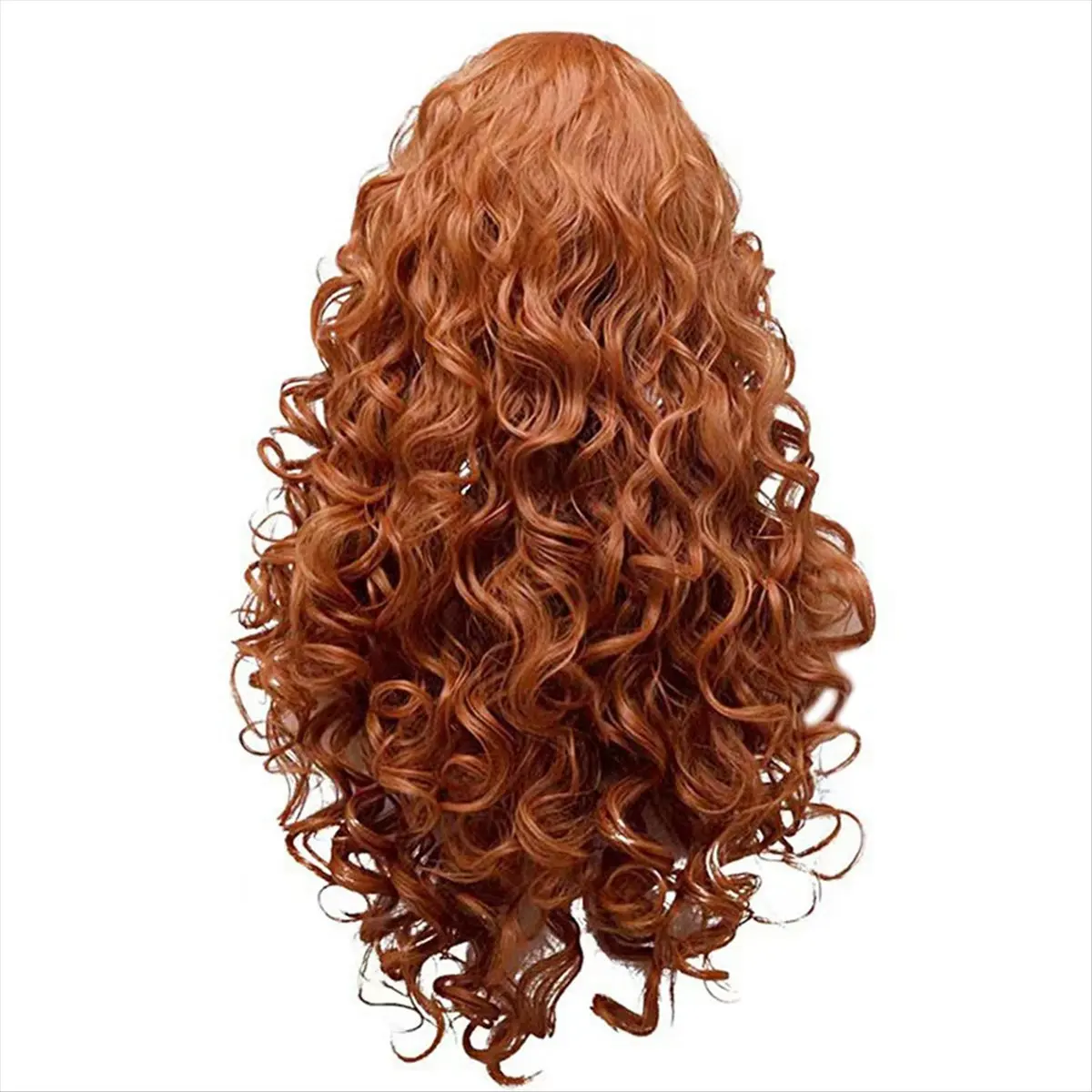 【HOT ITEMS】European and American Style Women'S Brown Long Curly Wig Wool Curly Wig Medium Parted Chemical Fiber Wig