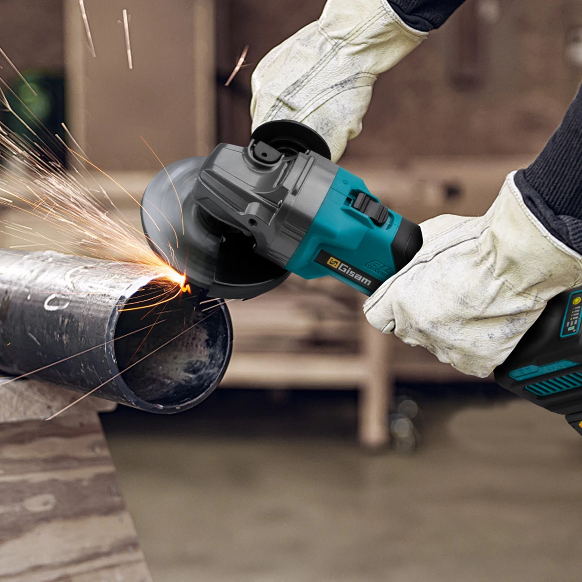 Smerigliatrice angolare senza spazzole M14 da 125 mm 7 marce Rettificatrice a batteria Taglio Utensili elettrici per la lavorazione del legno per batteria Makita 18V