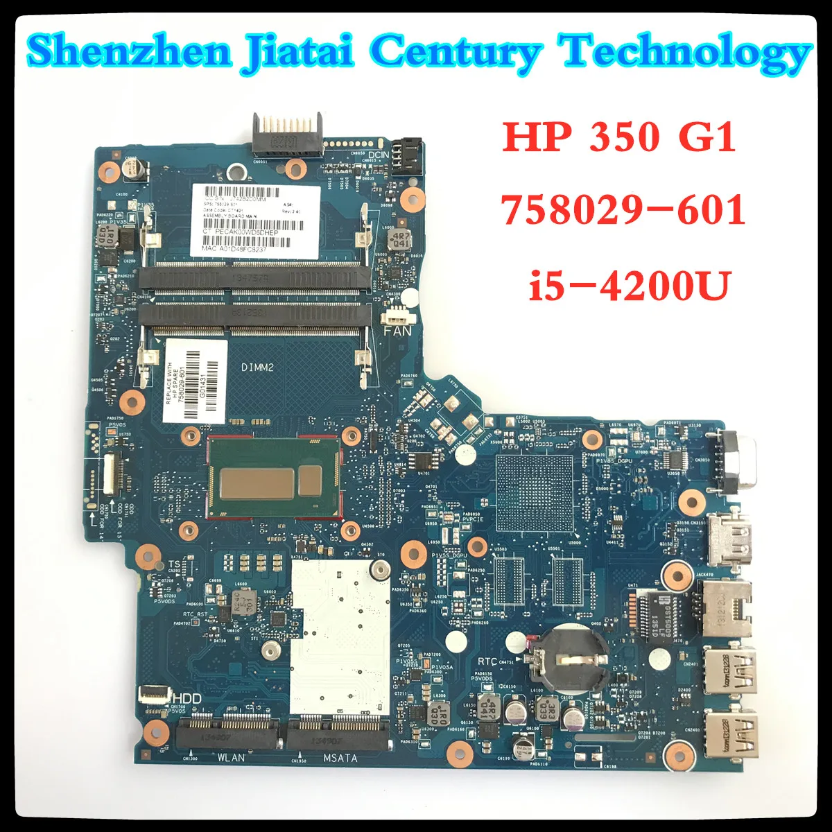 

For HP 350 G1 Laptop motherboard 758029-601 758029-001 main board 6050A2608301 SR170 i5-4200U DDR3 100% tested