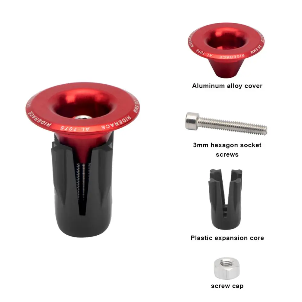 Bicycle Bar End Plug Mtb Road Bike Handlebar End Cap 23.5MM Aluminum Alloy Bicycle Handle Bar End Cap MTB Grip Plugs Locking Cap