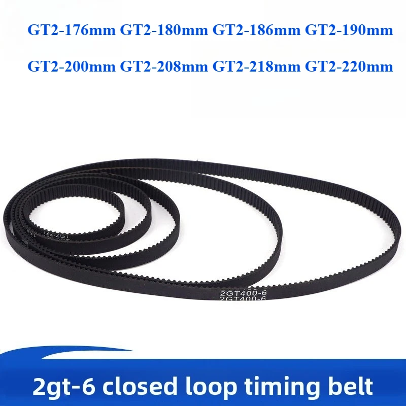 1pcs GT2 6mm Closed Loop Rubber Timing Belt 2GT 6mm 176/180/190/200/208/218/220/220mm 3D Printer Parts Synchronous Belts Part