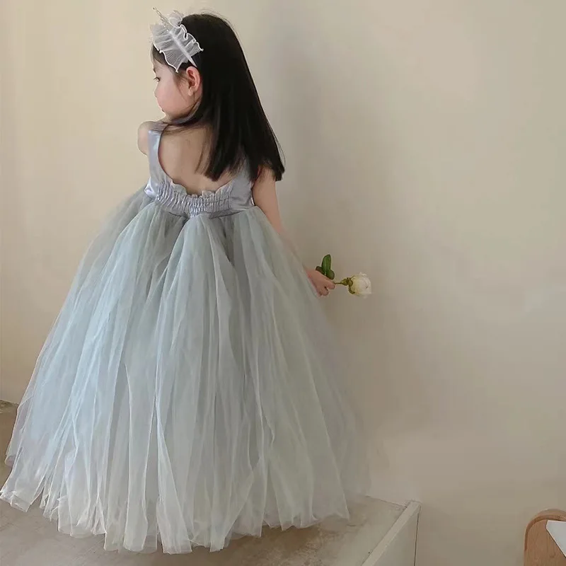 3-8 Year Girls Princess Dress Sequin Lace Tulle Wedding Party Tutu Fluffy Gown For Children Kids Evening Formal Pageant