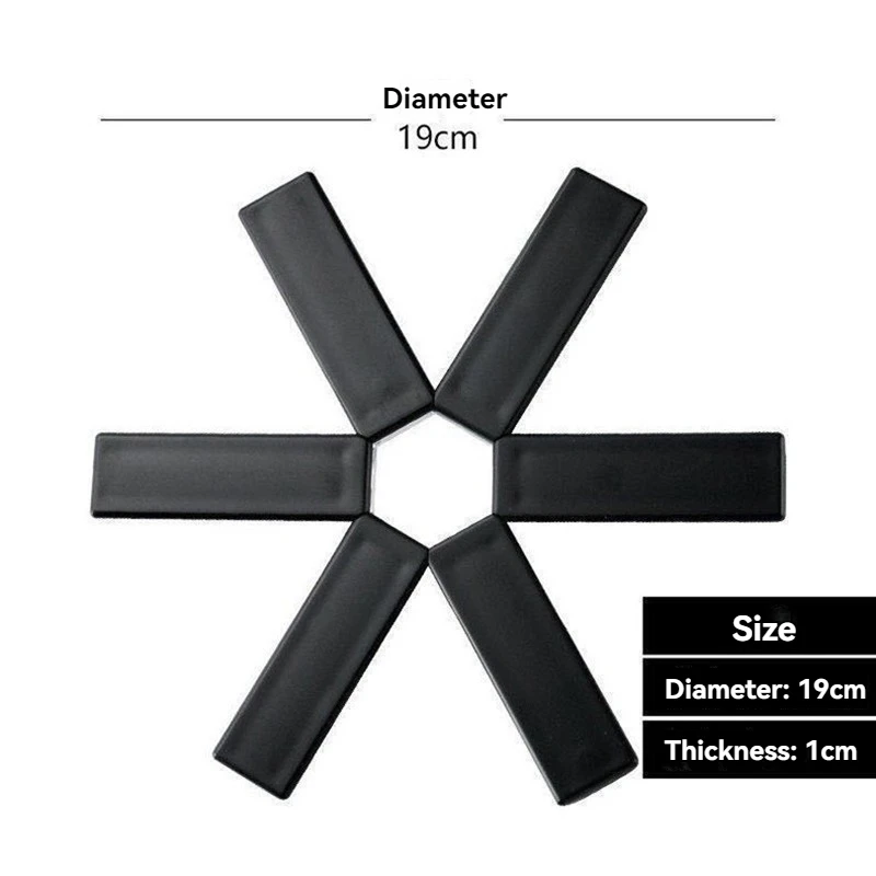 2024 New Pattern Folding Pot Mat Dish Placemat Coaster Folding Heat Insulation High Temperature Pots And Pans Kitchen Gadgets