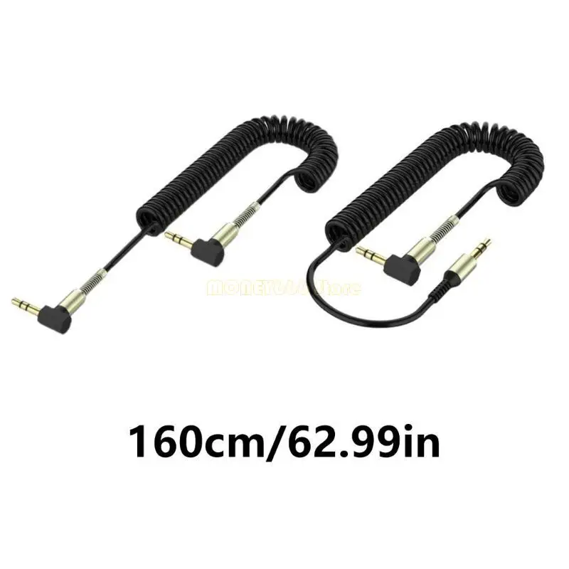 F62C 3.5mm ~ 3.5mm 수컷 플러그 사운드 케이블 유연한 스프링 케이블 보조 보조 자동차 라인