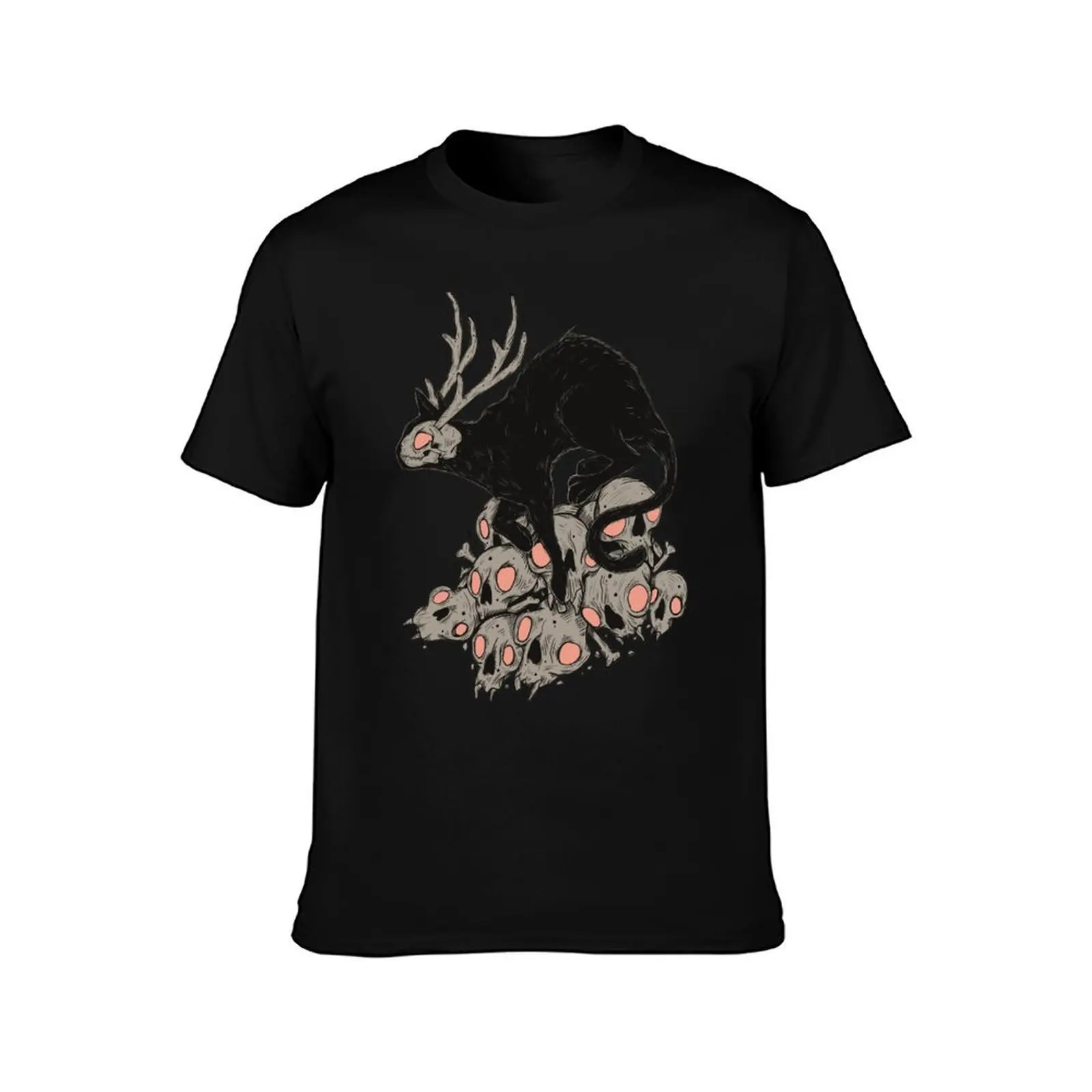 Kitty Demon Skull T-Shirt Durable Work Wear T-Shirt