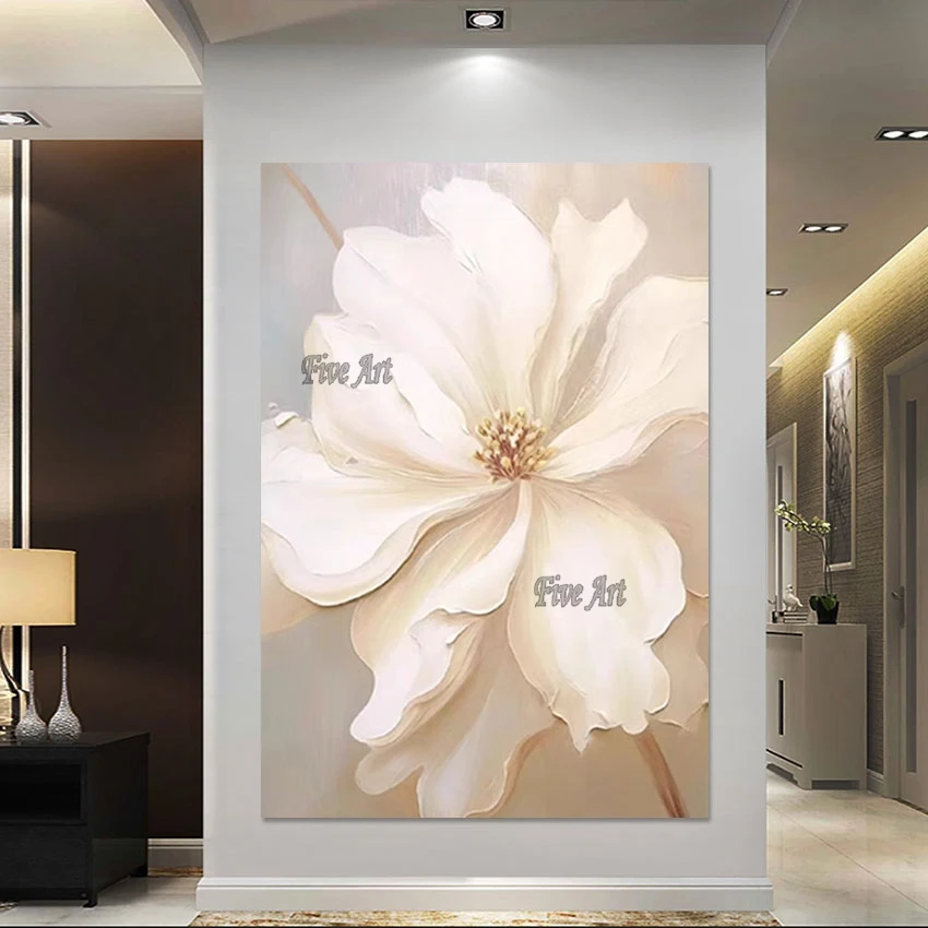 

Simple Abstract Modern Canvas Art Painting Flower Acrylic Artwork Wall Picture For Restaurant Frameless Home Decoration Products