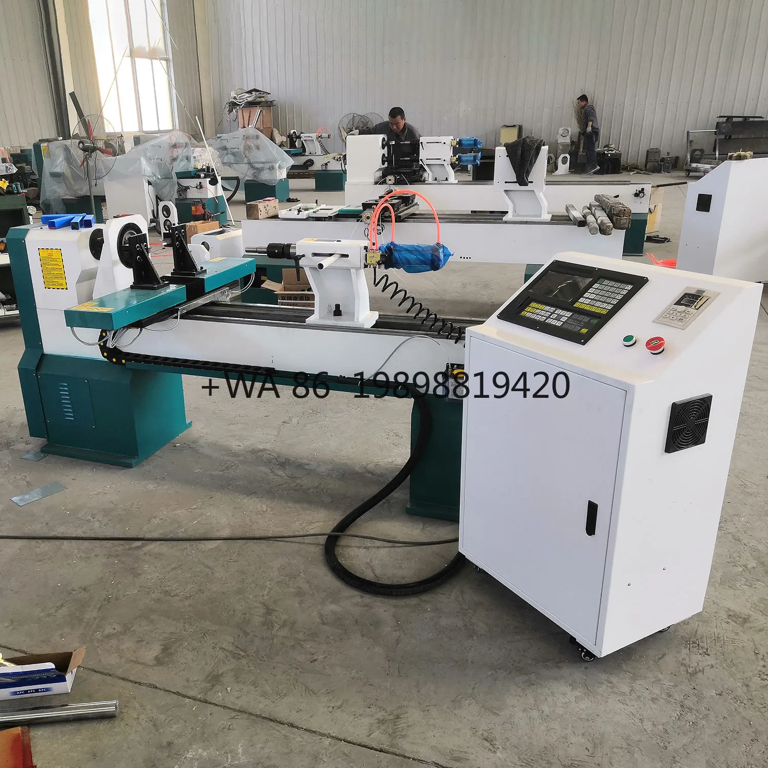 Machine With Double Spindles for Woodworking Stairs Legs PL1220 Automatic CNC Wood Lathe