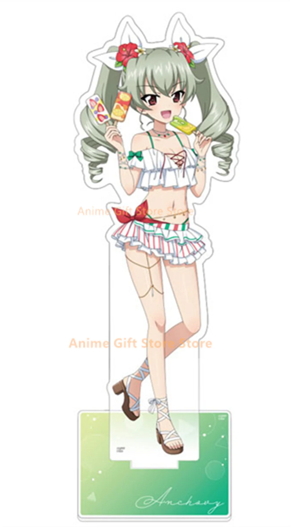 لطيف أنيمي الفتيات وبانزر قوس الاكريليك نموذج عن طريق البحر اللعب سطح المكتب زخرفة 15 سنتيمتر مروحة هدية