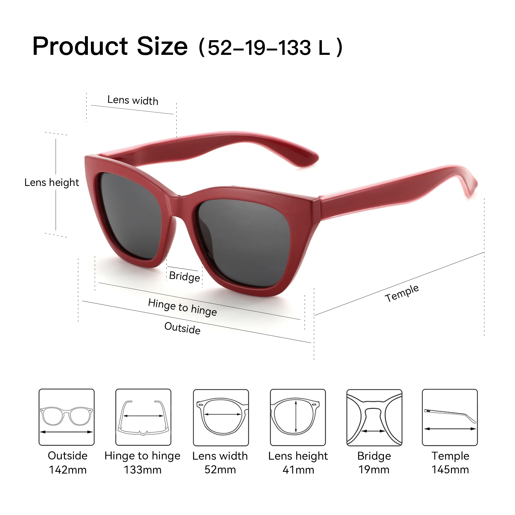 ZENOTTIC Quadratische polarisierte Sonnenbrille 2025, modische Damen-Sonnenbrille mit dickem Rahmen, UV400-Schutz, für Damen, Einkaufen, GIF – Detail 16