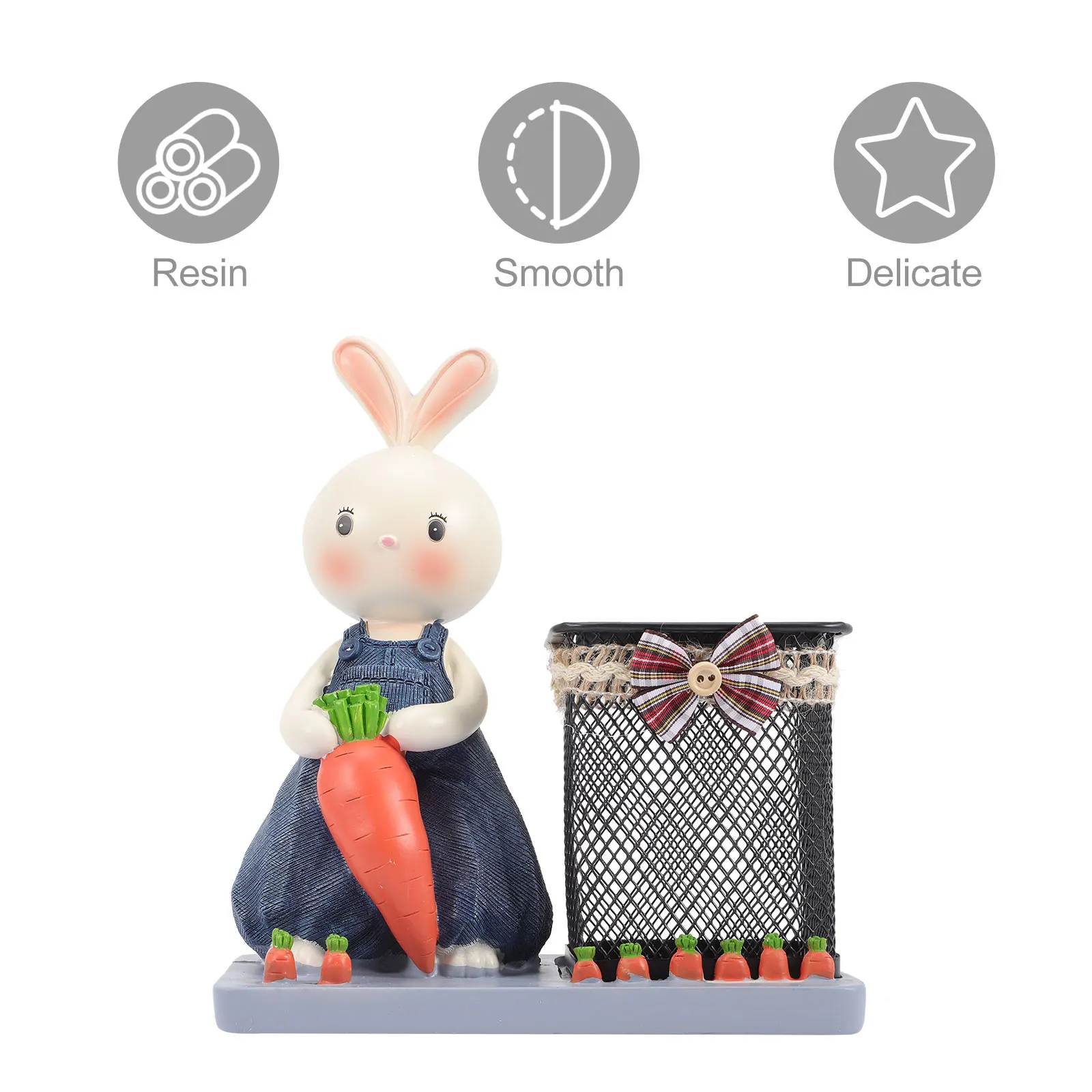 Rabbit Pen Bunny Cup Stationery Storage Desk Desktop Rabbit Decor ganizer Unbreakable Stationery Holder Student Desktop