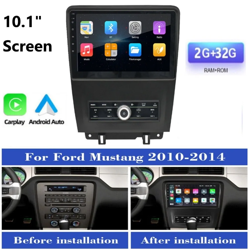 

Для Ford Mustang 2010-2014 гг. Автомобильная стереосистема 10,1 дюйма Android 11 GPS Navi CarPlay