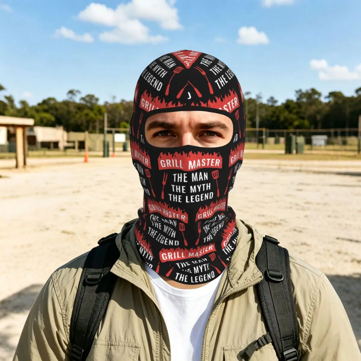 Dad The Man The Myth Grill Master Legend Thin Balaclava Full Face Mask Sun Protection Neck Gaiter For Motorcycle Fishing Outdoor