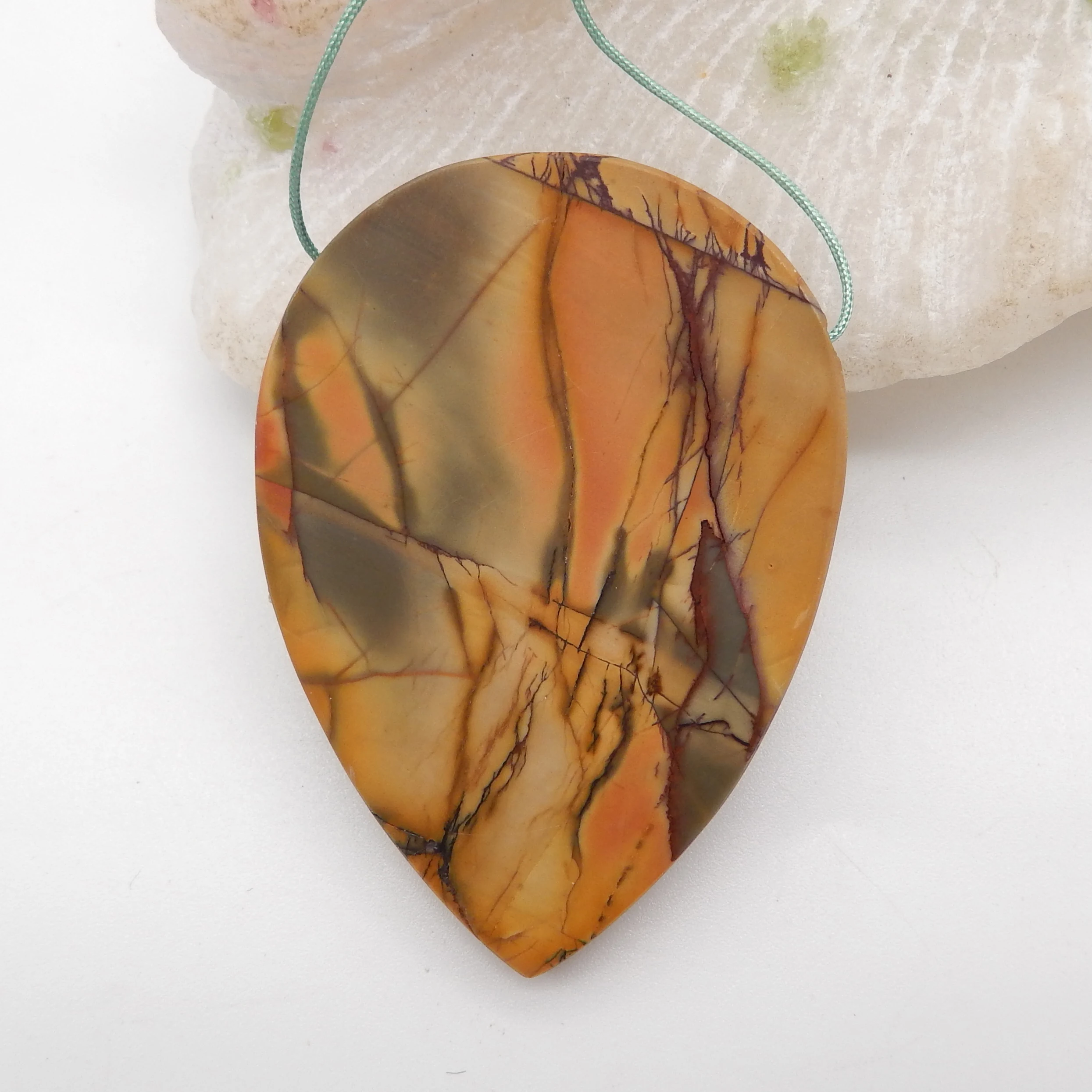 Natural Multi-Color Picasso Jasper Hand Carved Animal Head Pendant Bead ,Semiprecious Fashion Jewelry Necklace Accessories