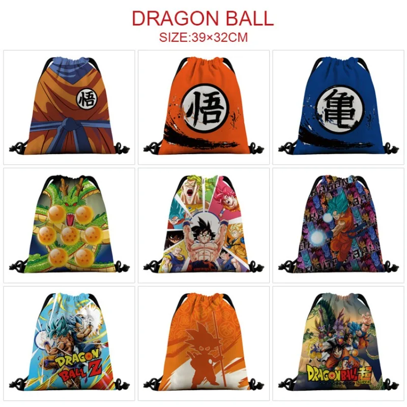 Full-color beam pocket around Dragon Ball the Monkey King cartoon beam mouth backpack drawstring backpack storage bag