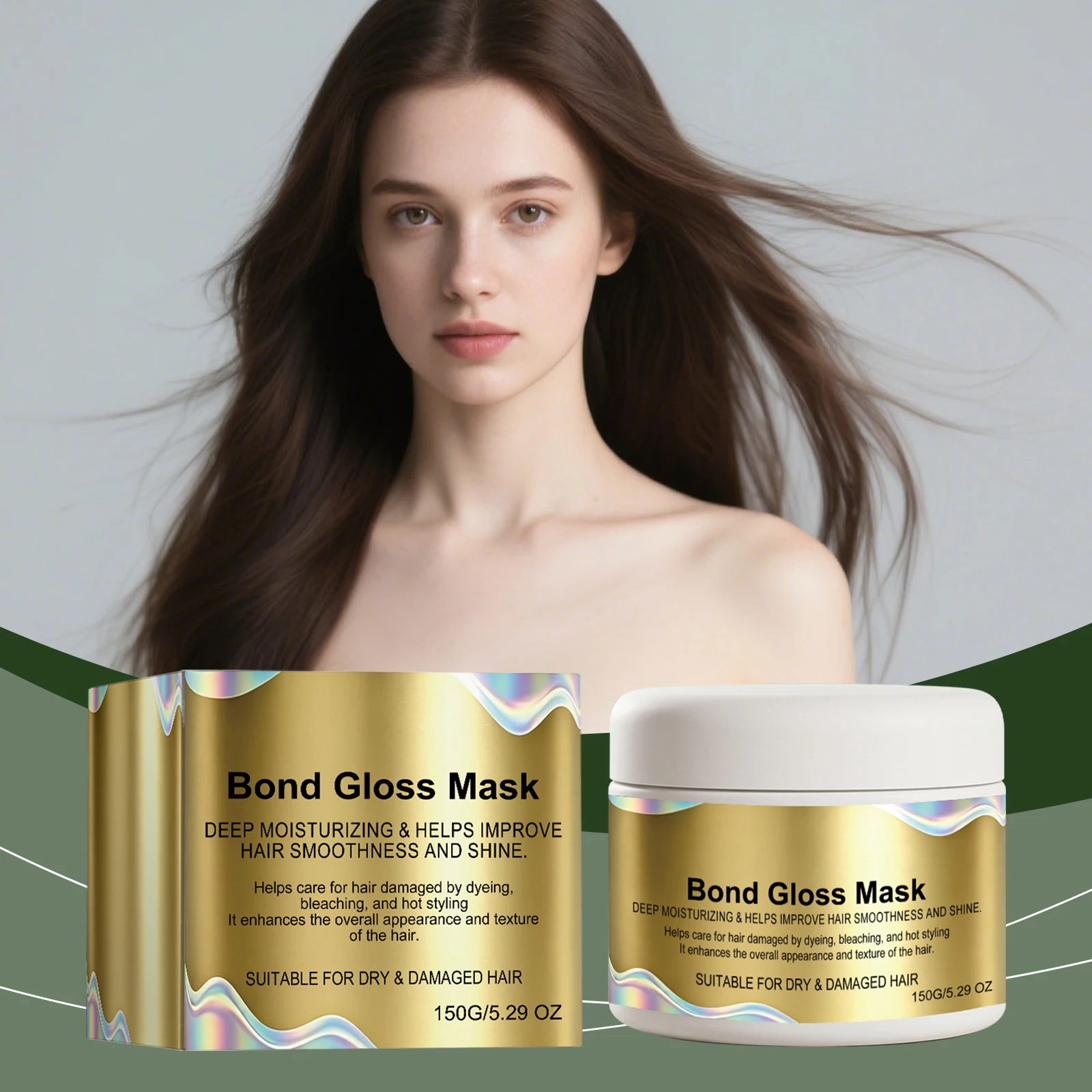 

Moisturizing Hair Mask: Nourishes and cares for frizzy hair, providing gentle smoothing and a silky, flowing, refreshing effect.