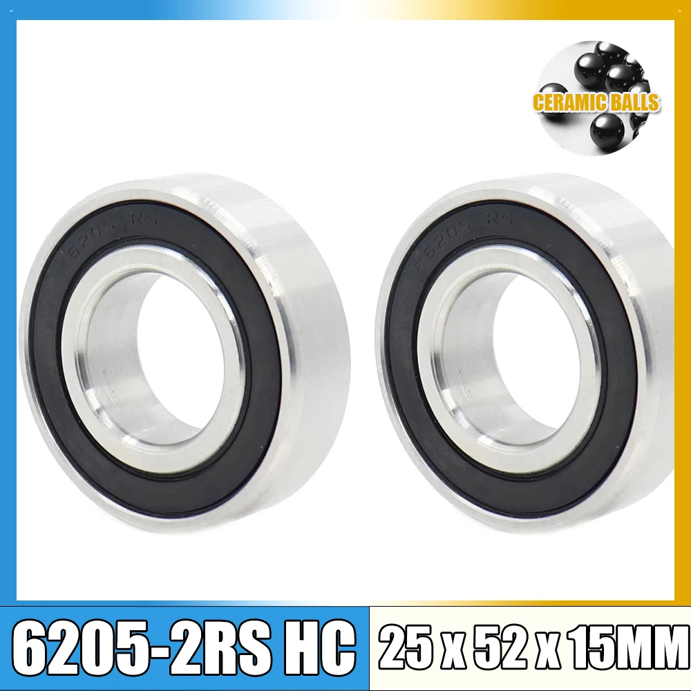 2PCS Hybrid Ceramic Bearing 6200RS 6201RS 6202RS 6203RS 6204RS 6205RS 6206RS 2RS Industry Motor Spindle Si3N4 Ball Bearings 3NC