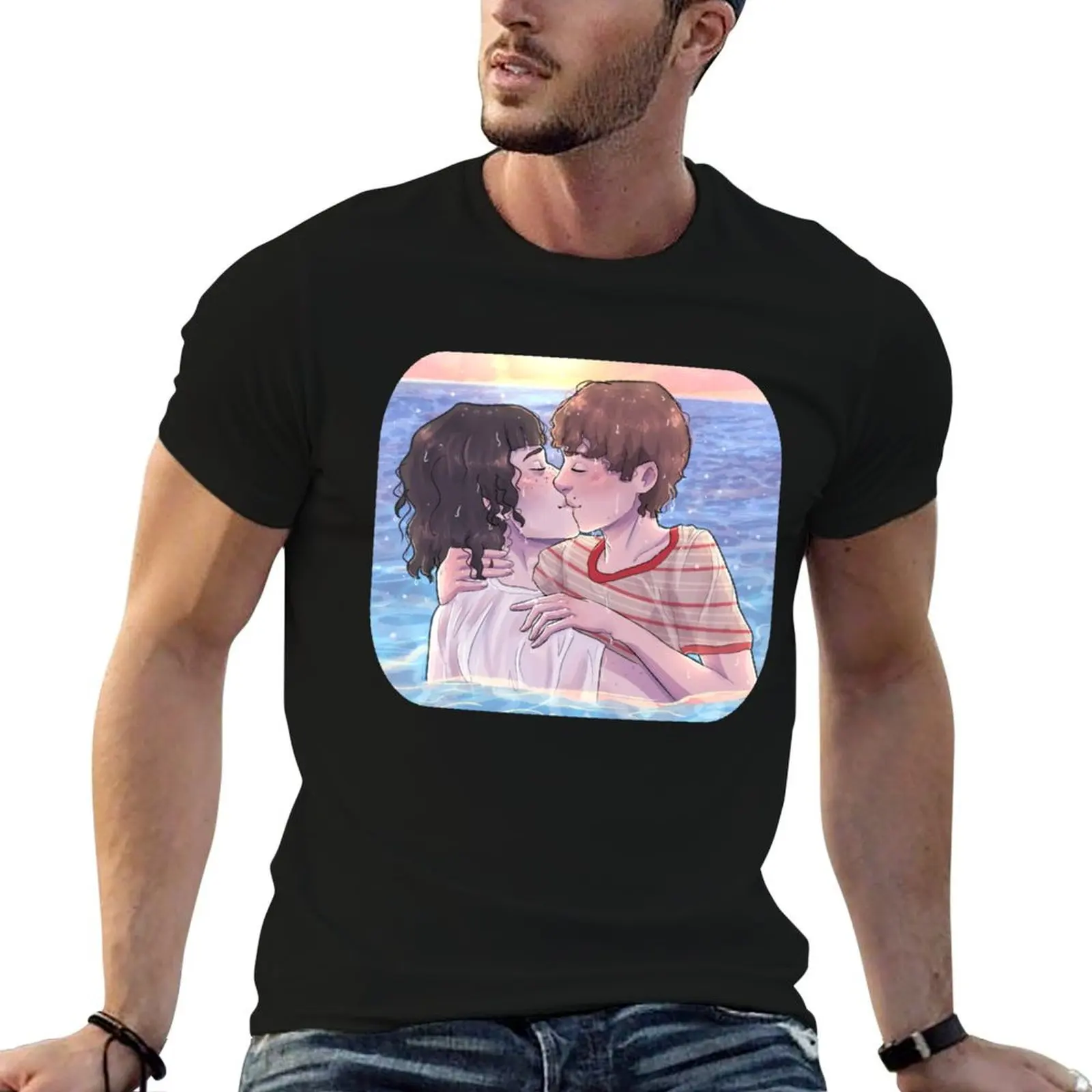 

man T-Shirt ocean t Byler shirts print t in the shirt cotton custom kissing