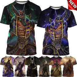 Grim Reaper Anubis 3D Printed T Shirt Ancient Egyptian God Eye of Egypt Pharaoh Fashion Harajuku Round Neck Short sleeve T-shirt