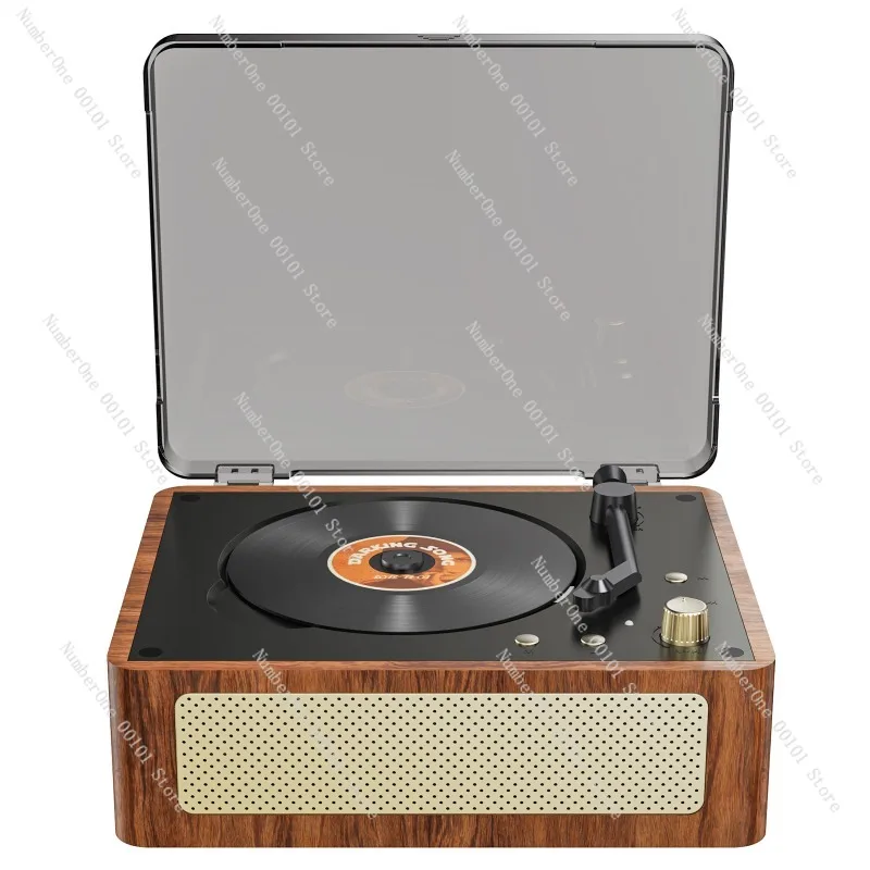 CD player - Bluetooth CD player, walnut case, vinyl disc gift gift