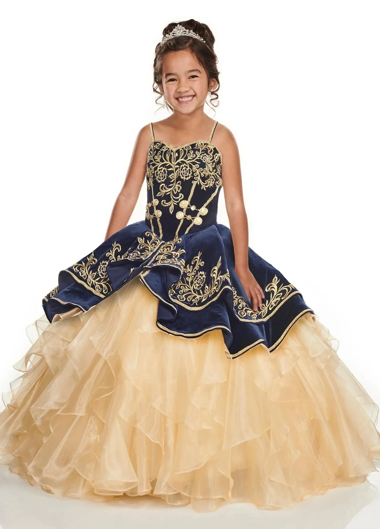 Charro Mini Quinceanera Dresses Ball Gown Velvet Appliques Flower Girl Dresses For Weddings Pageant Dresses Kids Baby Customized