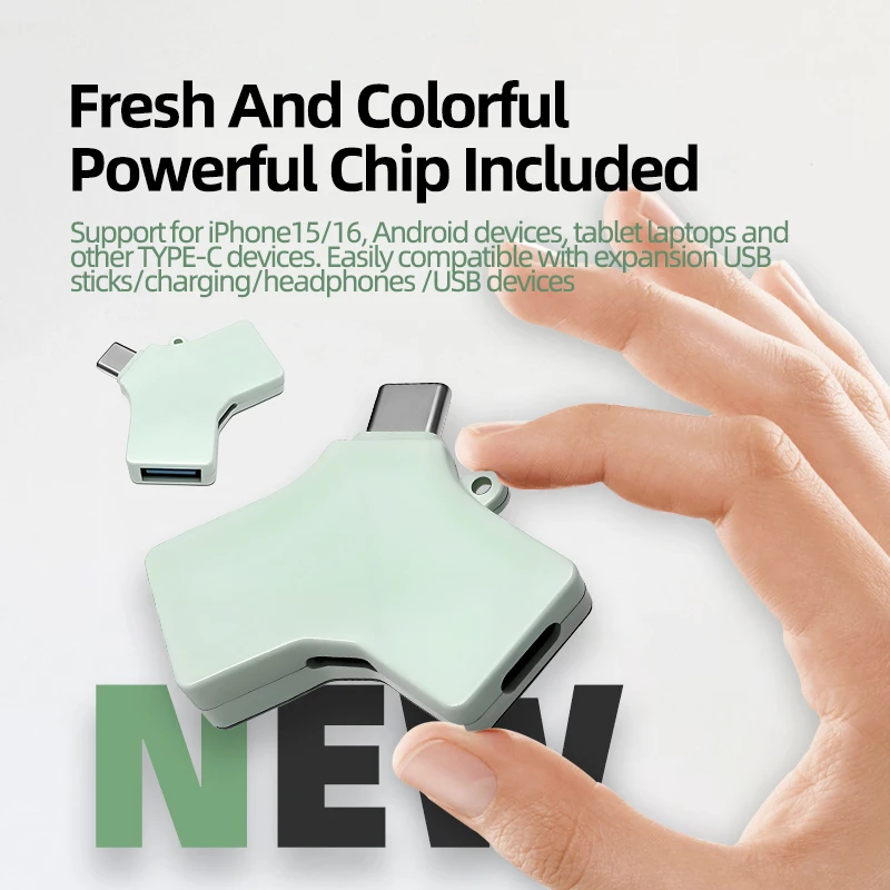 Type-C multifunctionele adapter voor mobiele telefoon Externe verbinding met toetsenbordmuis USB-flashdrive harde schijf en hoofdtelefoon