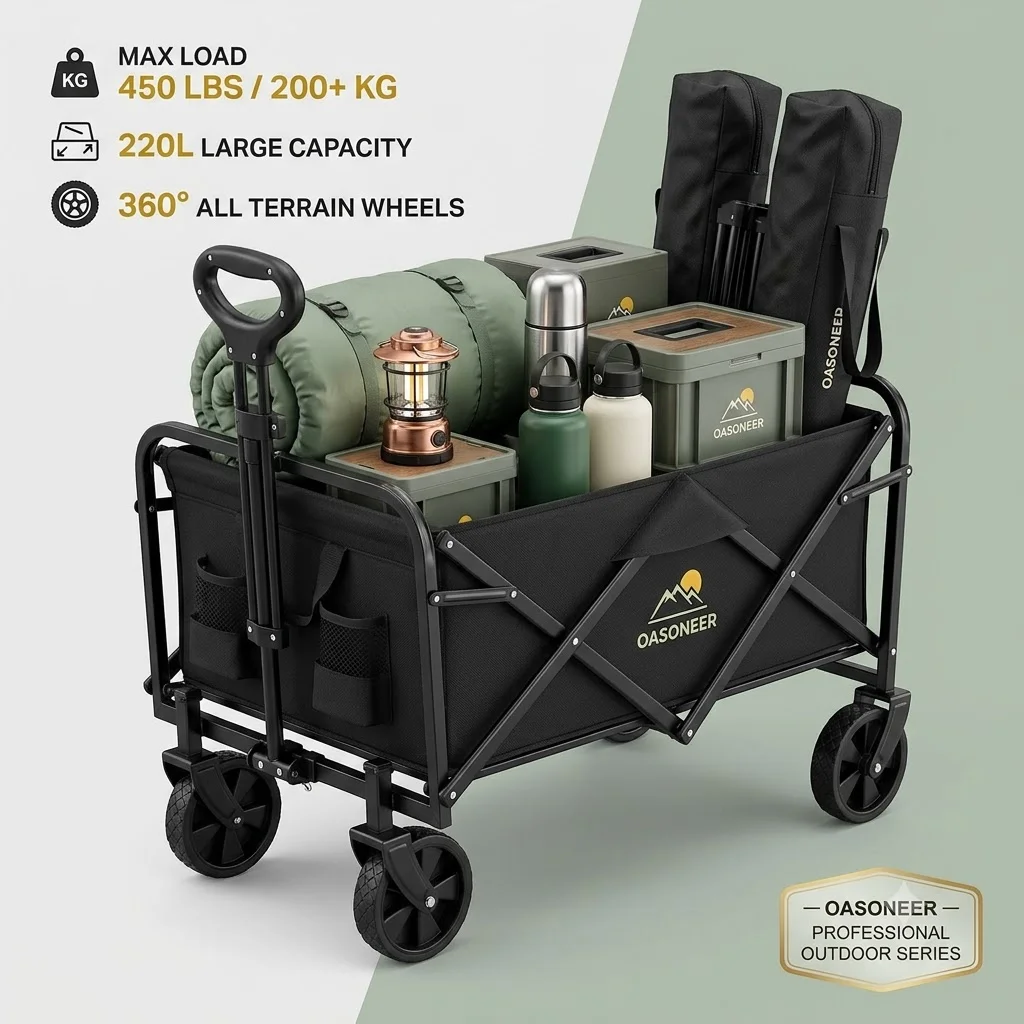 Sports Equipment Trolley - Wózek składany, wytrzymały, przenośny, o długości